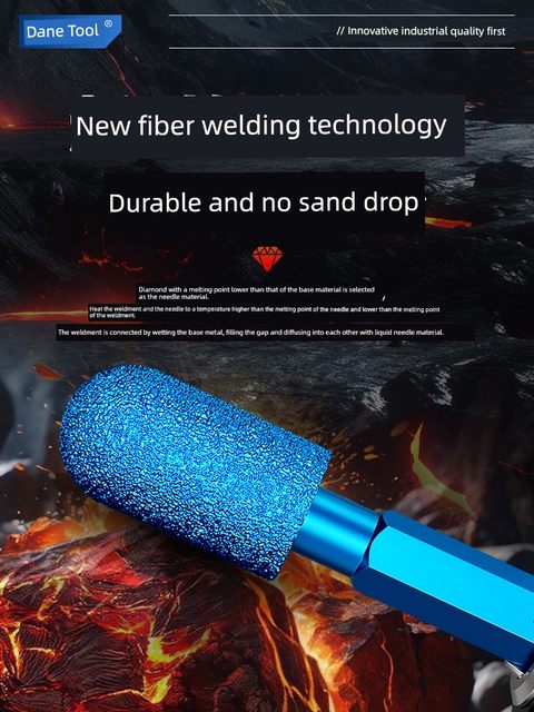 Daine Diamond Grinding Head Ductile Iron Stone Grinding Head Cement Carbide Rotary File Artifact Electric Drill Hexagonal Handle