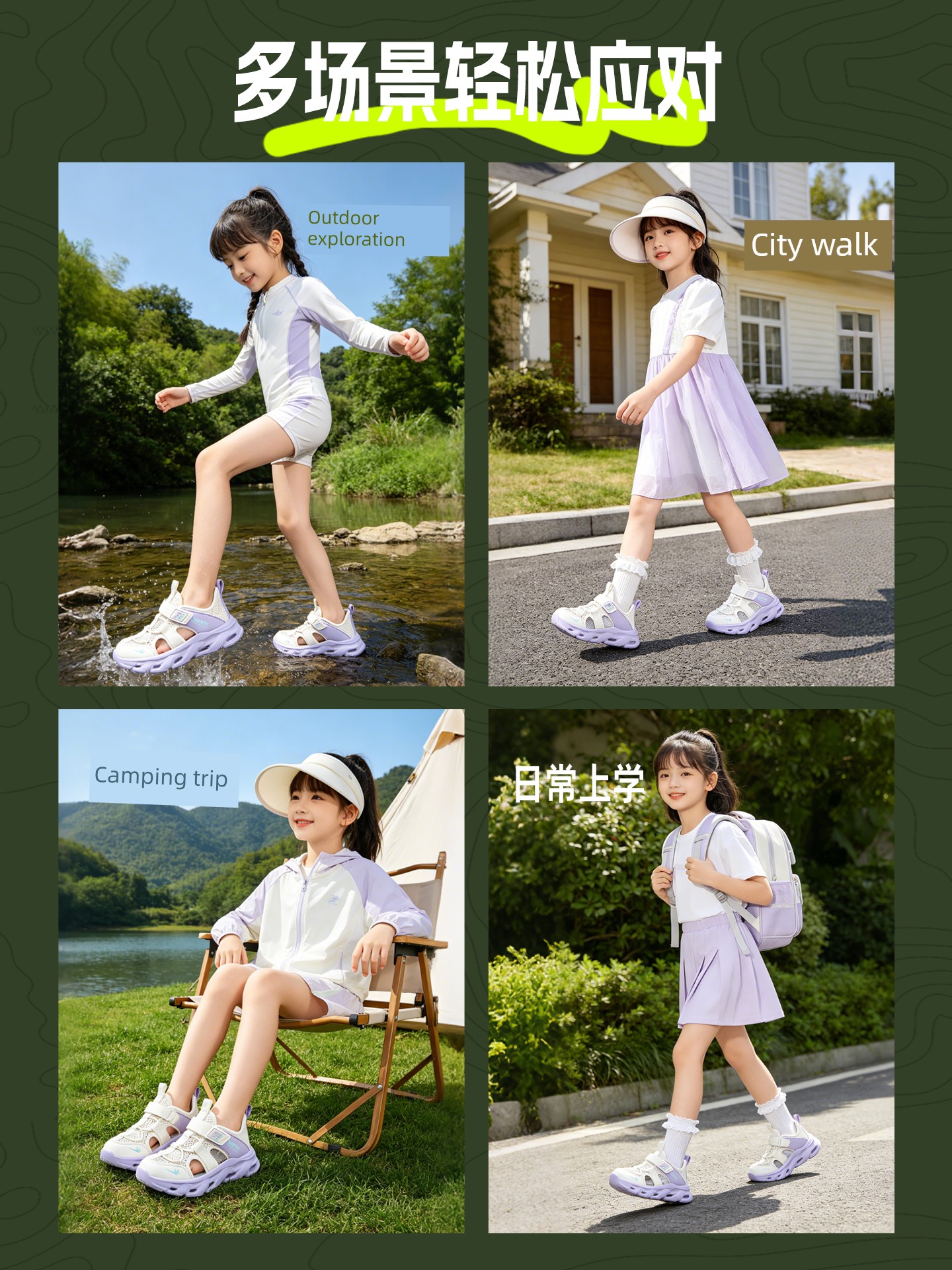 Double Star Children's Sandals for Girls, Summer 2026 New Model, Water-Resistant, Lightweight, Soft-Soled, Breathable, Closed-Toe Sports Shoes — 5