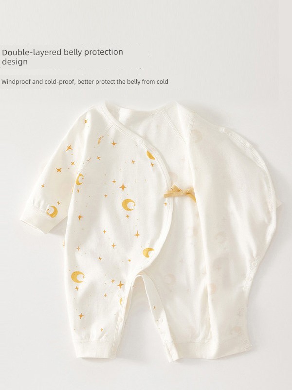 100% Cotton 2-Piece Set of Newborn Baby Clothes, Suitable for All Seasons, Monk-Style Romper, Long-Sleeved Pajamas, Baby Onesie — 3