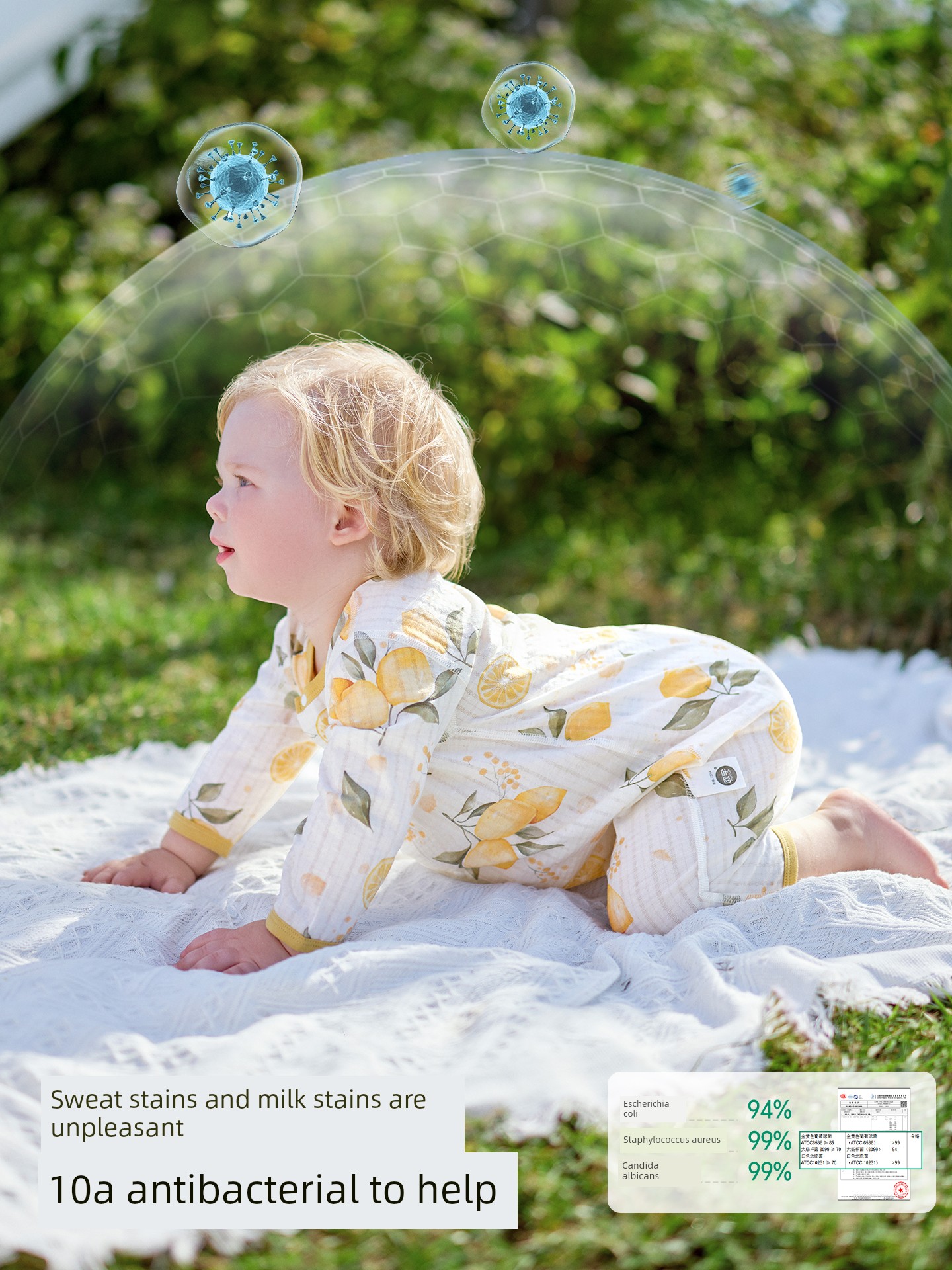 Ouyun [Jelly Cool] Baby Clothes Summer Thin Cotton Romper Long Sleeve Pajamas Air Conditioning Suit — 4