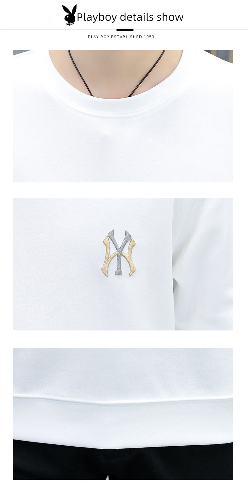dandy autumn leisure time white Round neck Sweater