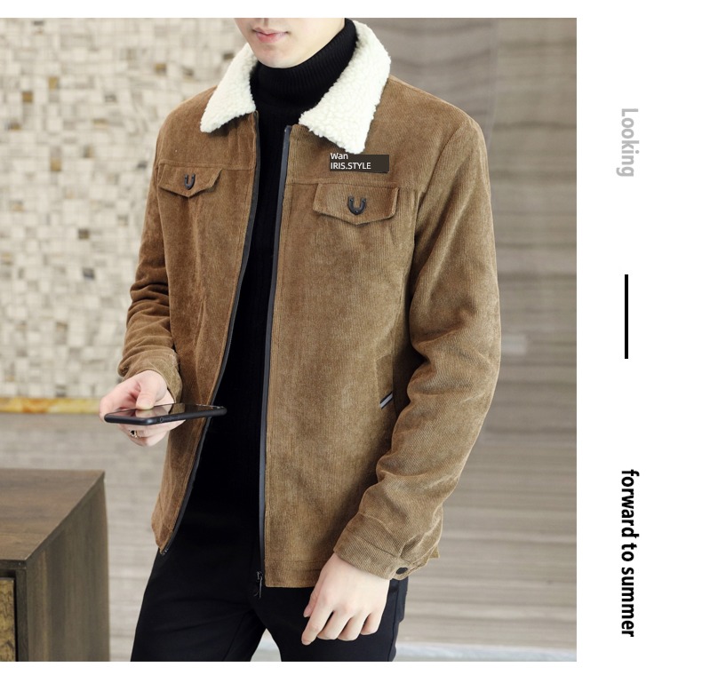 Lamb hair Spring and Autumn Lapel Coat Put on your clothes loose coat