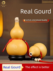 Natural Gourd Pendant for Home Decor, Suitable for Front Door, Living Room, Bedroom, Hollow with Seeds, Real Gourd Ornam