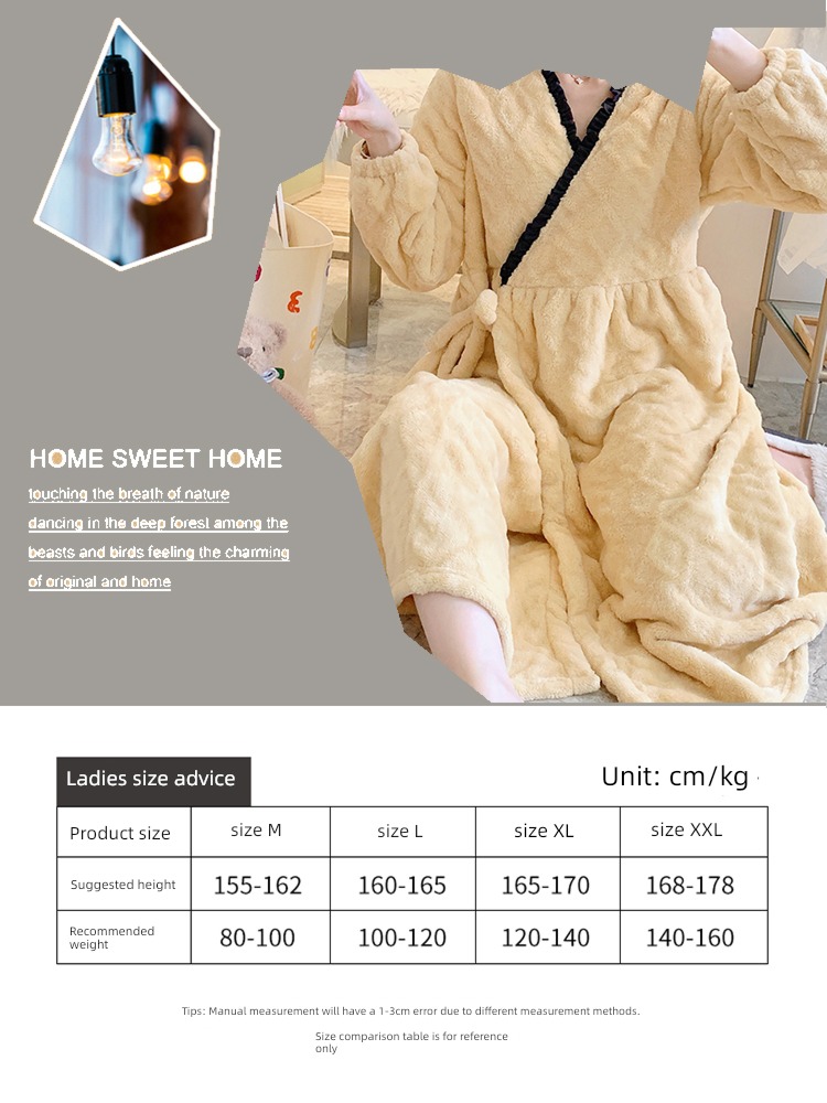 thickening Coral velvet ma'am Loose money pregnant woman robe
