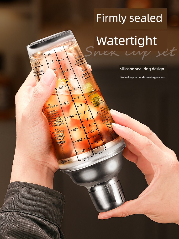 Glass Cocktail Shaker Tools Suit Starter Shaker Stainless Steel