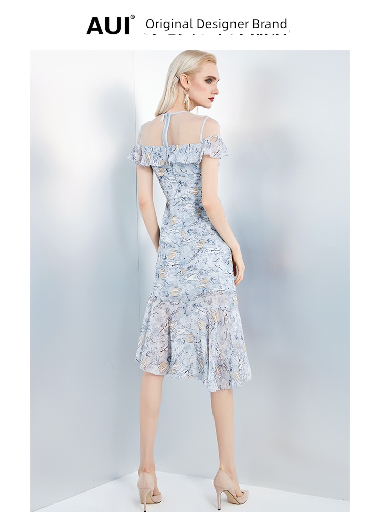 AUI Irregular The new Celebrity Chiffon Dress