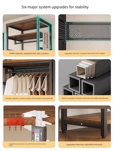Clothes Rack Bedroom Floor Hanger Walk-in Closet Shelf Metal Shelf Combination Open Wardrobe