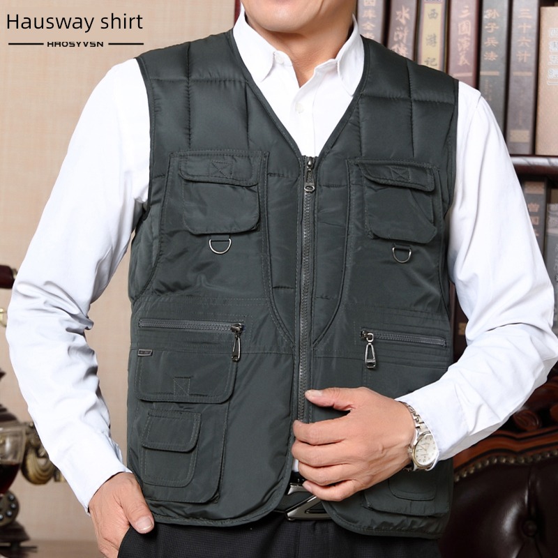 Middle aged and old people Spring and Autumn winter Down cotton Vest
