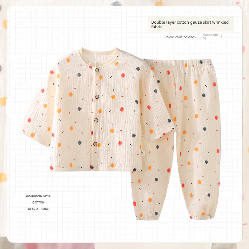 Children's Home Wear 2025 Spring and Autumn New Style Class a Pure Cotton Set for Boys and Girls, Long-Sleeve Long-Pants Pajamas, Air-Conditioning Clothing — 4