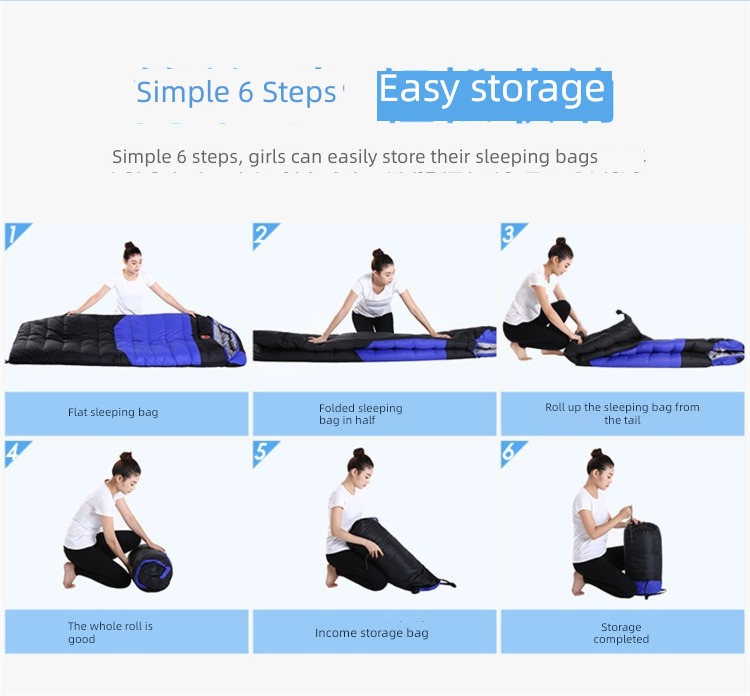 2 900g keep warm Sleeping bag camp rectangular down