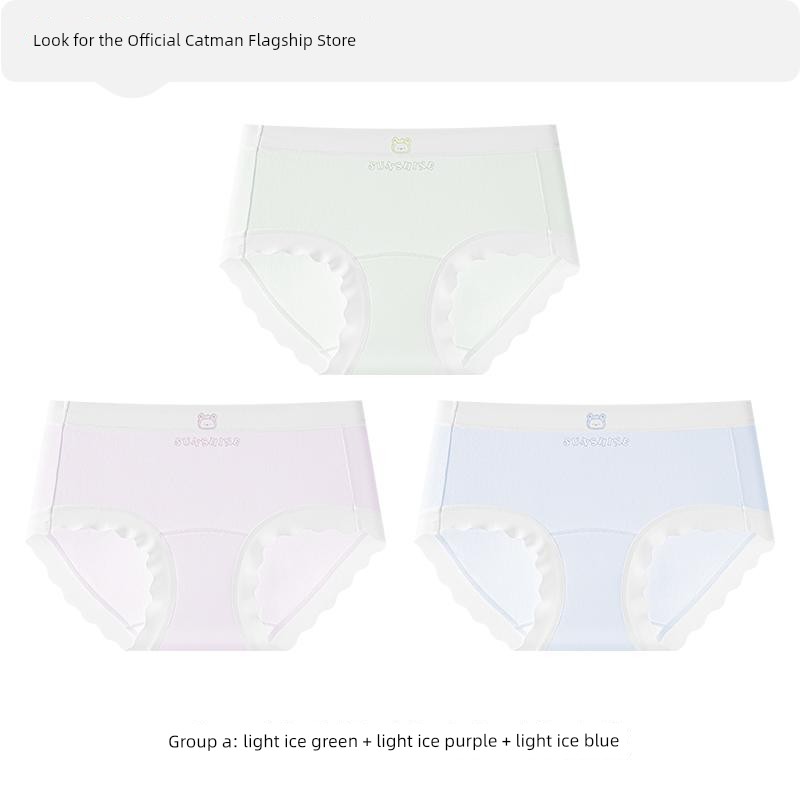 Catman Kidsren's Underwear for Girls and Babies, Category A, Summer Thin Style, for Middle and Large Kidsren in the Developmental Period, Antibacterial, — 8
