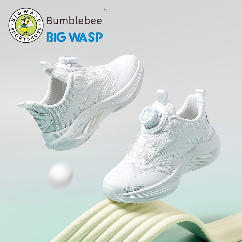 Bumblebee Children's Shoes for Boys, Casual Running Shoes, Breathable Mesh Sneakers, Rotary Buckle Boys' Shoes, Lightweight and Non-Slip — 8