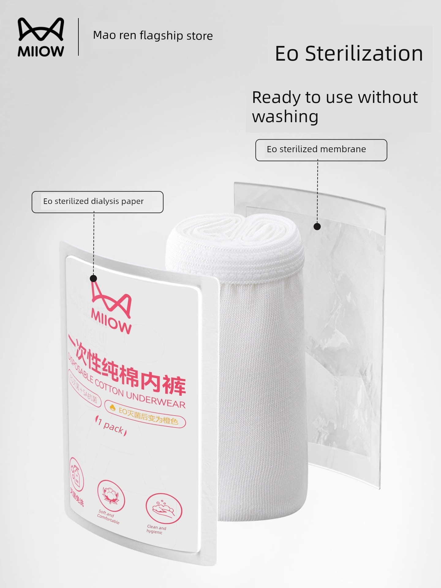 Catman 10A Disposable Underwear for Women, Pure Cotton, Antibacterial, for Pregnant Women, Postpartum, Large Size, Travel, Daily Disposable Underwear — 4