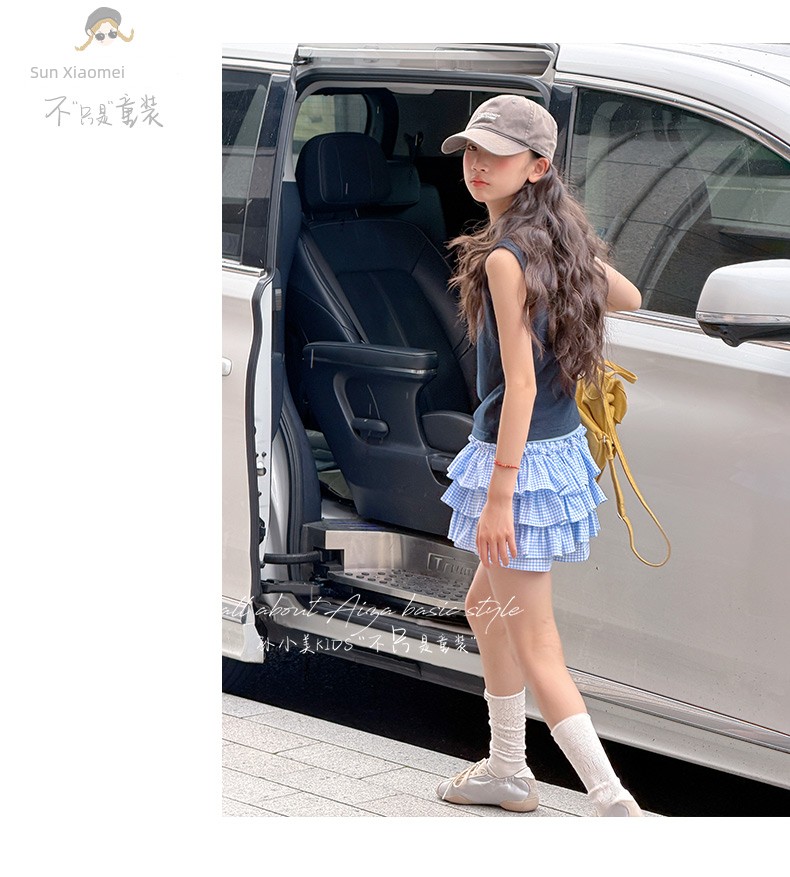 Sun Xiaomei's Sporty Layered Sleeveless Top Set for Girls, 2026 Summer New Style Children's Vest Two-Piece Thin Set — 23
