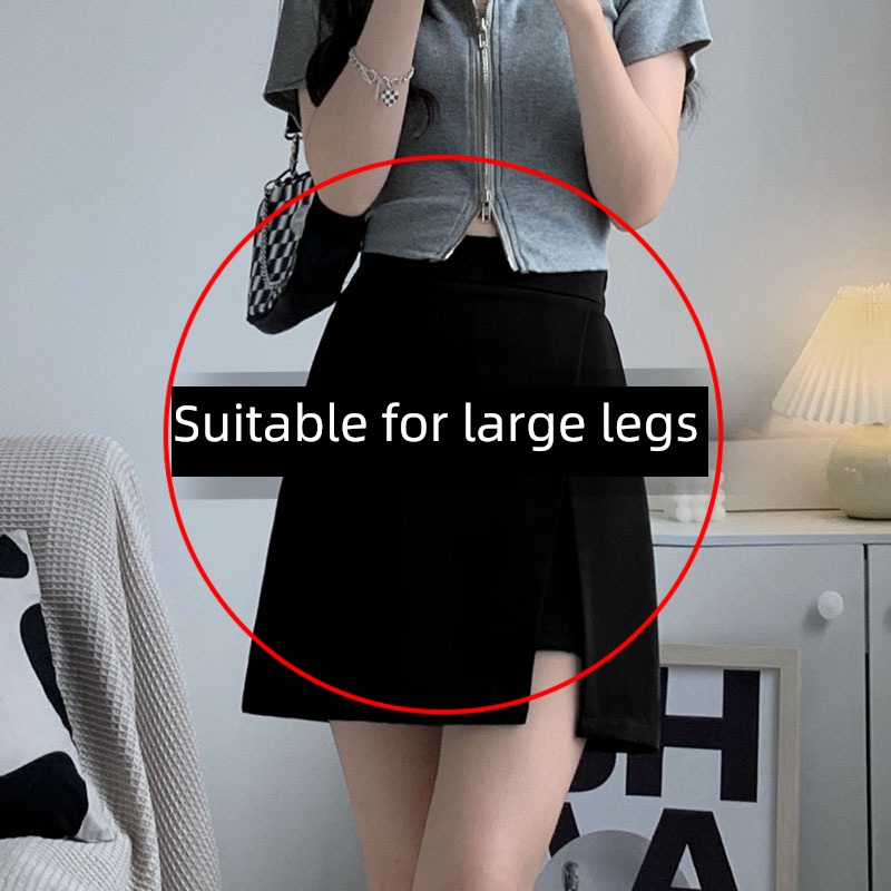 black spring and autumn suit High waist Show thin Big size skirt