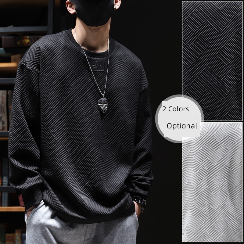 Pounds Big size leisure time Sweater Round neck Long sleeve T-shirt