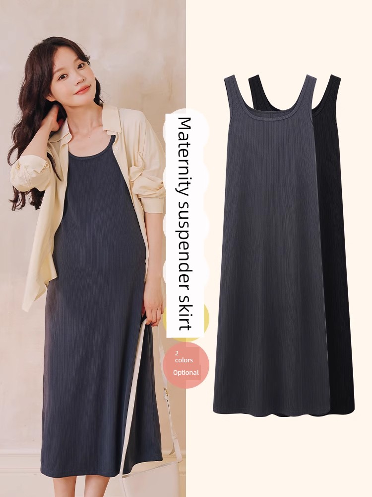 Maternity Summer Outfit Set 2026 New Style Maternity Dress Summer High-End Maternity Dress Spring and Autumn Dress Tank Dress