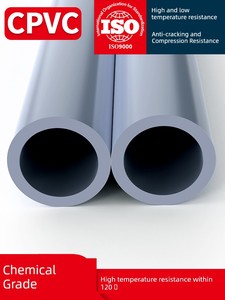 National Standard CPVC Pipe Chemical Water Supply Pipe Industrial PVC-C Pipe Hard Drainage Pipe High Temperature Resista