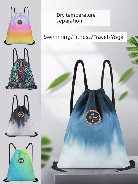 Beach wet and dry waterproof swimming bag drawstring backpack men's handbag women's fitness tying storage bag