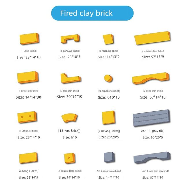 A泥瓦匠建筑模型儿童积木小砖块diy手工盖房子仿真砖瓦