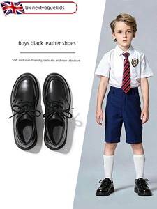男童黑色皮鞋英伦风休闲洋气男款舒适夏季巨好看学生单鞋2026新款
