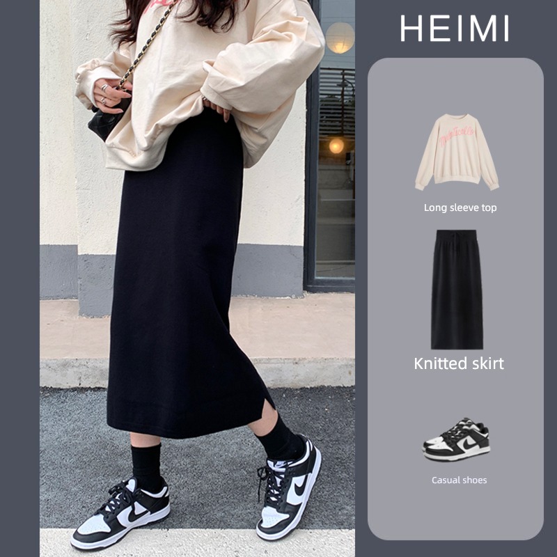 Spring, autumn and winter Medium and long term Cover the crotch knitting Half body skirt