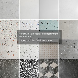 Factory Direct Sales All-Ceramic Terrazzo Tile 600x600 Balcony Chain Restaurant Gray Matte Abrasive Floor Tile