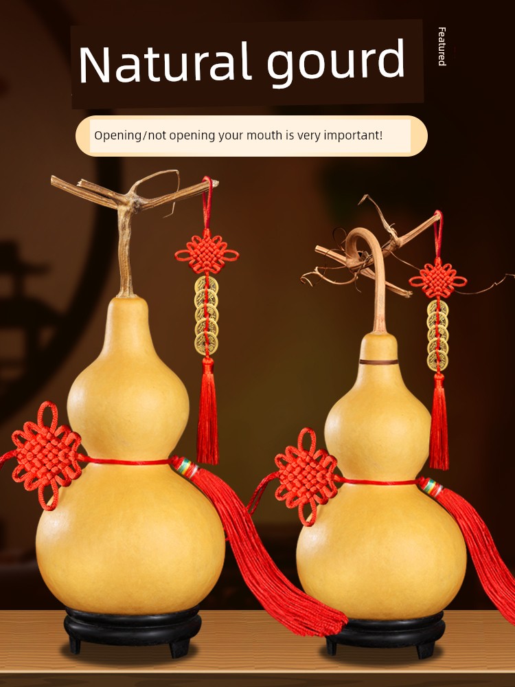 Bring In Wealth and Treasure Doorway Native Cinnabar with Faucet Natural Bottle Gourd