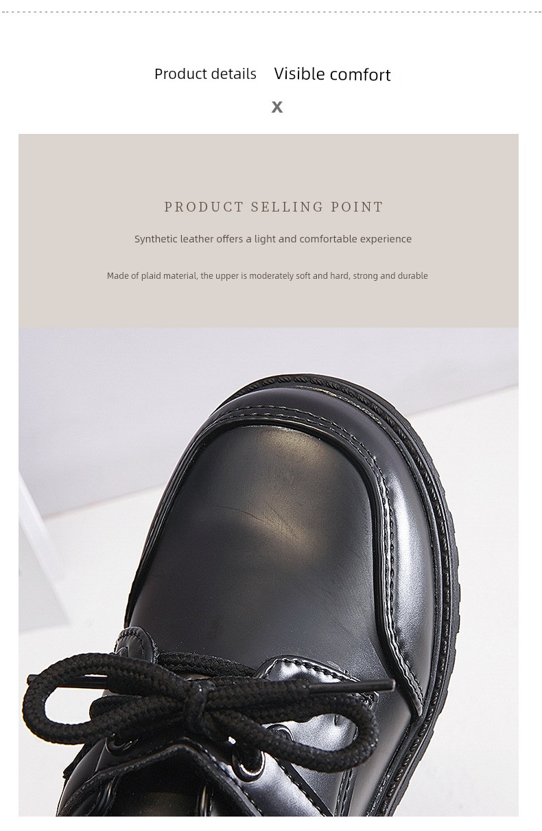 Boys' Black Leather Shoes, British Style, Casual and Stylish, Comfortable for Men, Great for Summer, Very Attractive, Student Shoes, 2026 New Model — 9