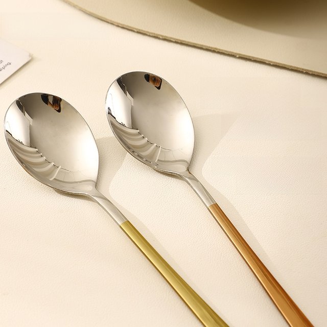 Guangyi 304 stainless steel spoon sorting spoon household spoon set long handle soup spoon 3 pack GY7725