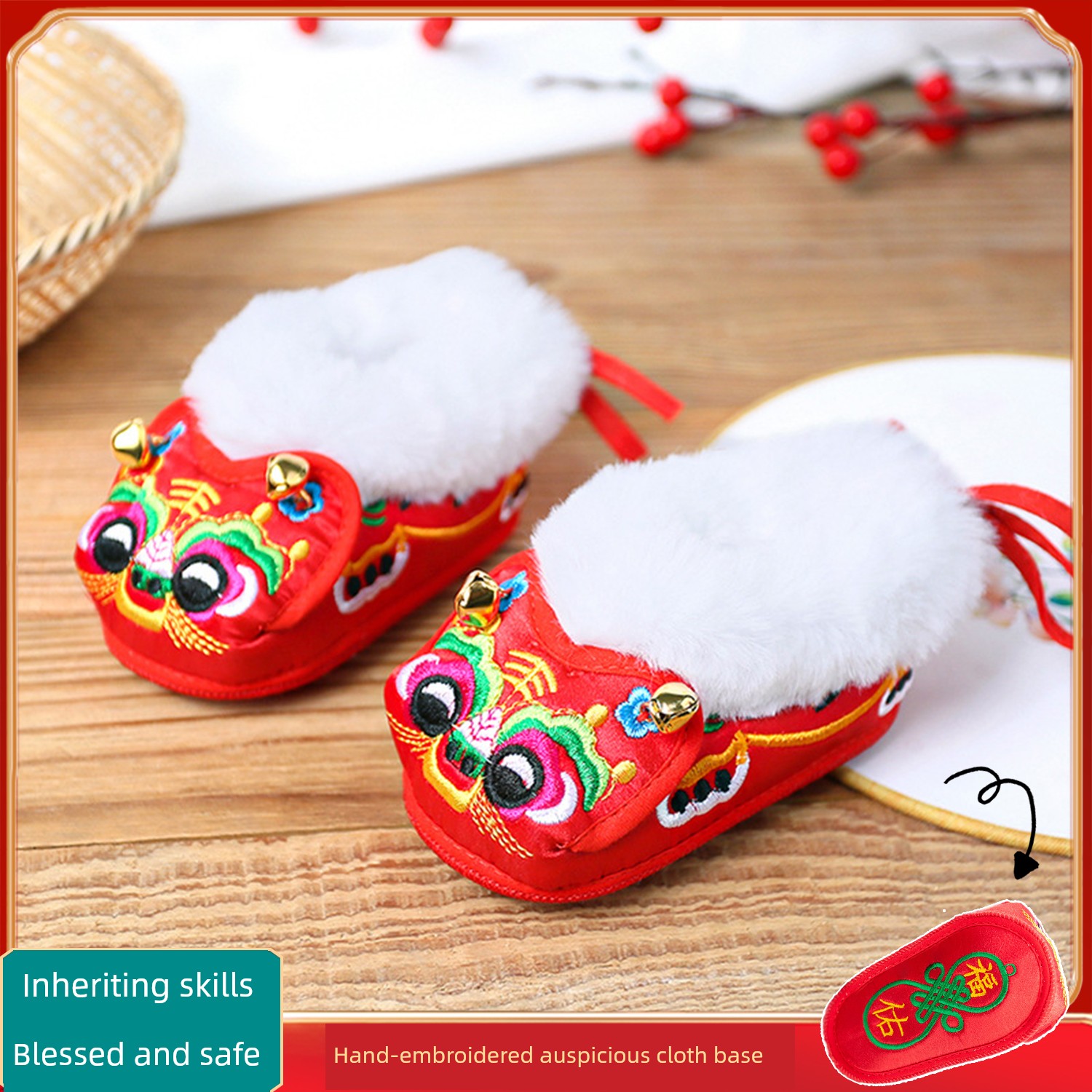Baby Tiger Head Shoes for Boys and Girls Aged 0-1 Year, Handmade Cloth Shoes with Tiger Head Design, Traditional Chinese Style, Suitable for the 100-Day — 8