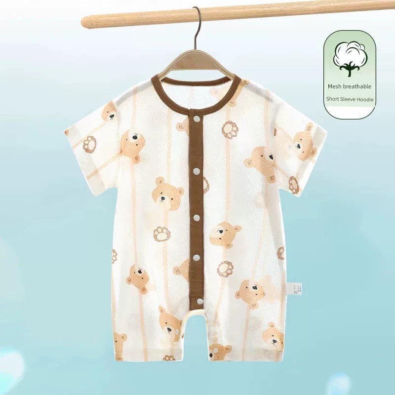 Summer Baby Romper, Pure Cotton Short-Sleeve Summer Outfit, Newborn Thin Clothing — 4