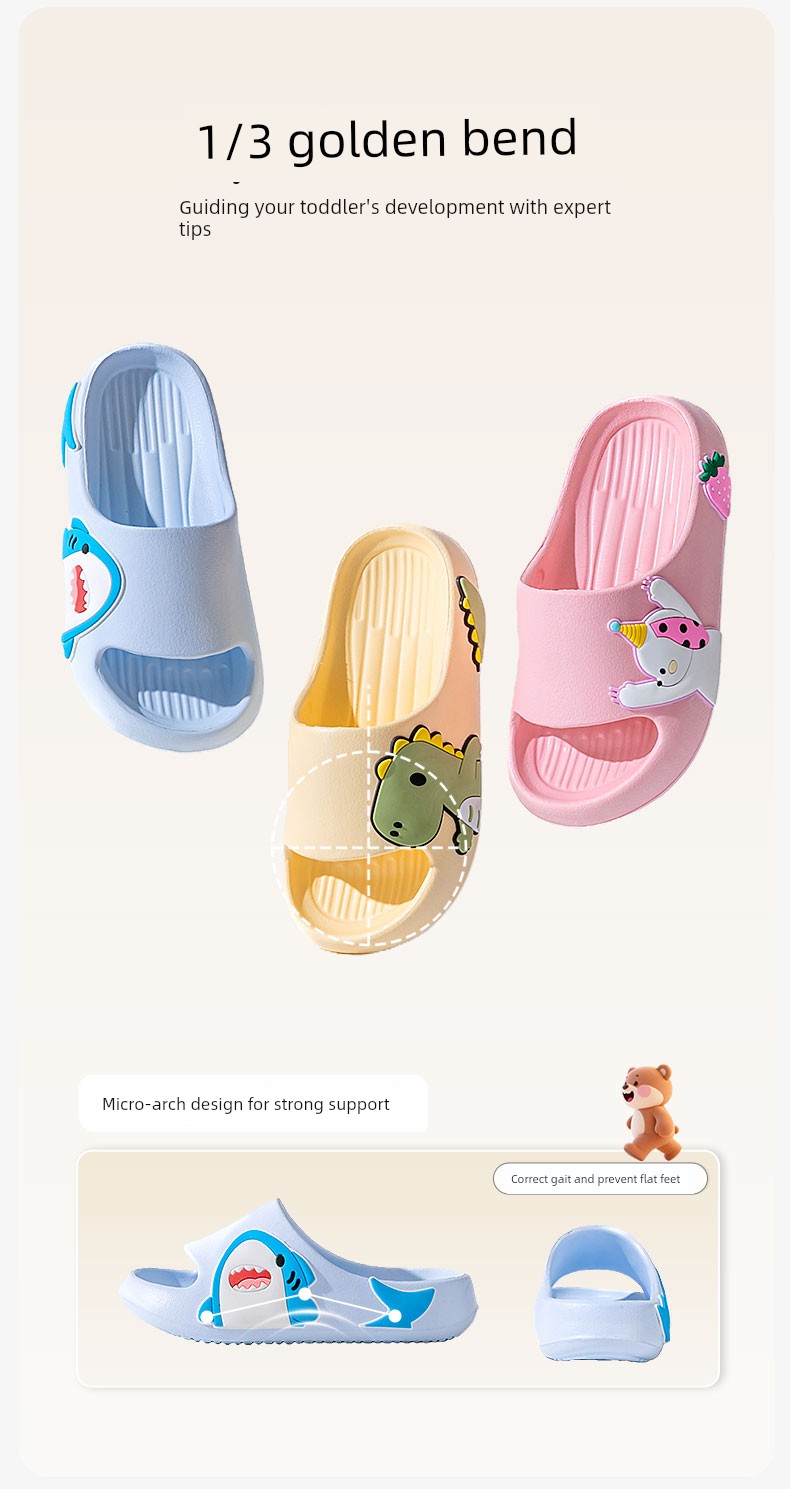 Pig Daddy Boys' Slippers Summer Children's Slippers Indoor Home Non-Slip Bathing Little Girl Baby Parent-Child Slippers — 6