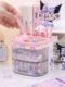 Pen holder storage box desktop dormitory office multi-function large capacity transparent stationery drawer dustproof storage rack