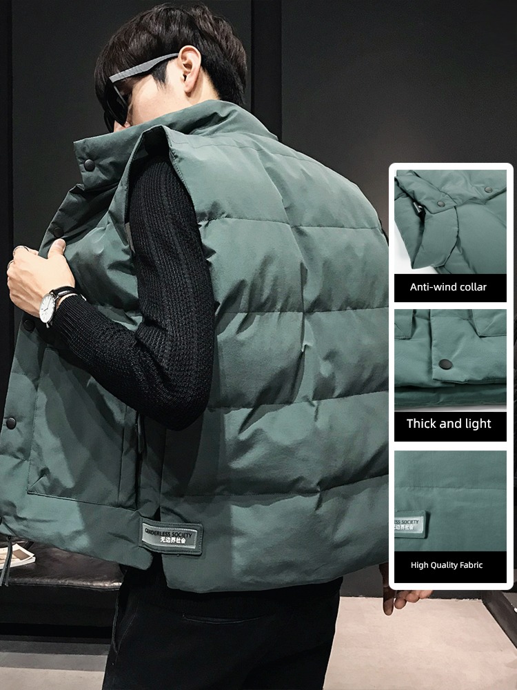 winter man leisure time cotton-padded clothes keep warm loose coat Vest