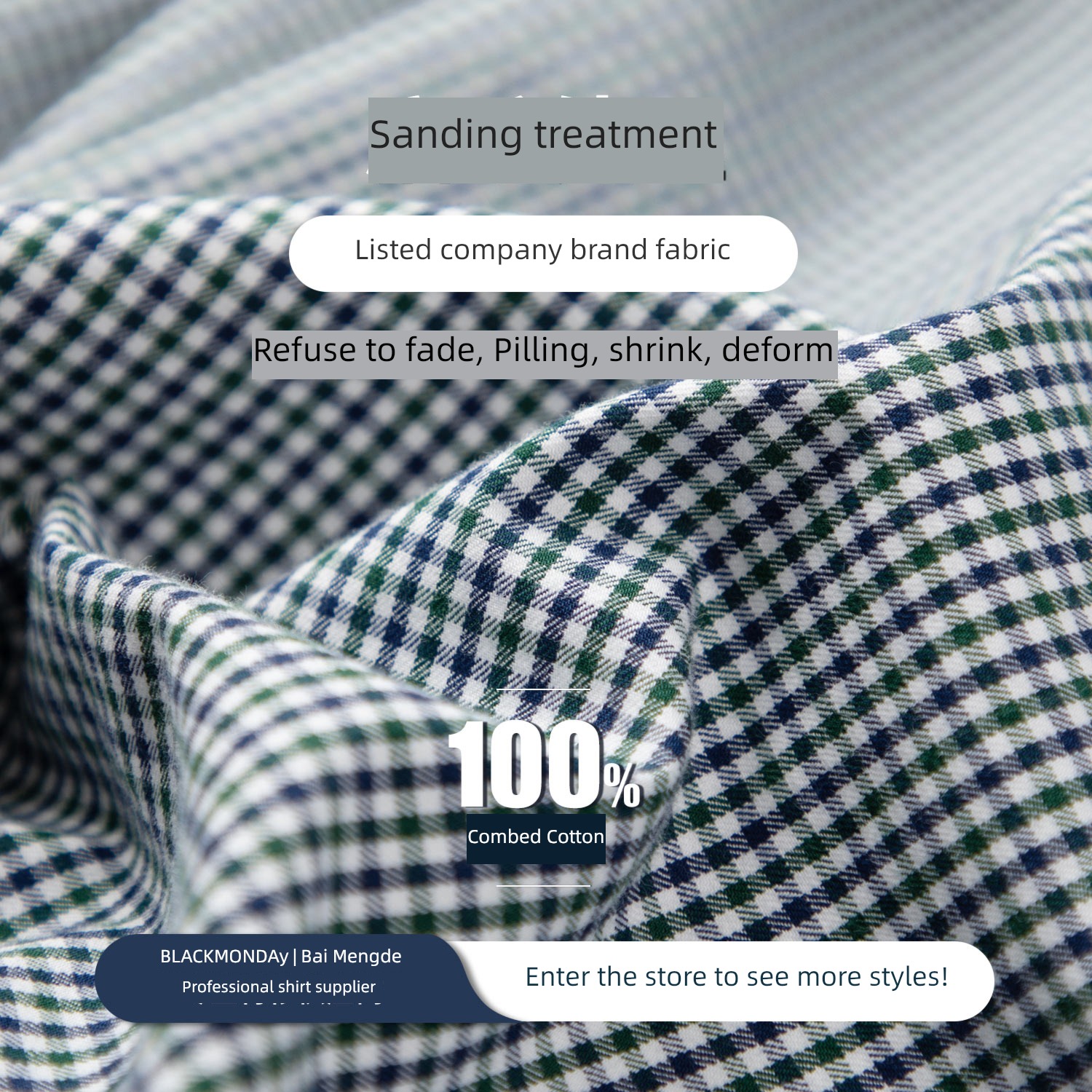 Inch shirt Yarn dyed weaving Plaid Long sleeve leisure time Basics shirt