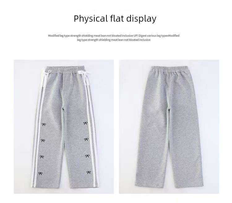 Black Pants for Girls 2026 Autumn and Winter New Style Casual Straight Pants for Girls, Loose Wide-Leg Pants for Older Children — 12