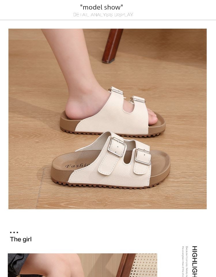 Official Brand Children's Outdoor Birkenstock-Style Sandals for Girls, 2026 Summer Non-Slip Wear-Resistant Beach Sandals — 7