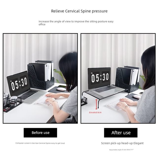 Laptop monitor increased elevated office desktop storage ins desktop computer raising storage rack