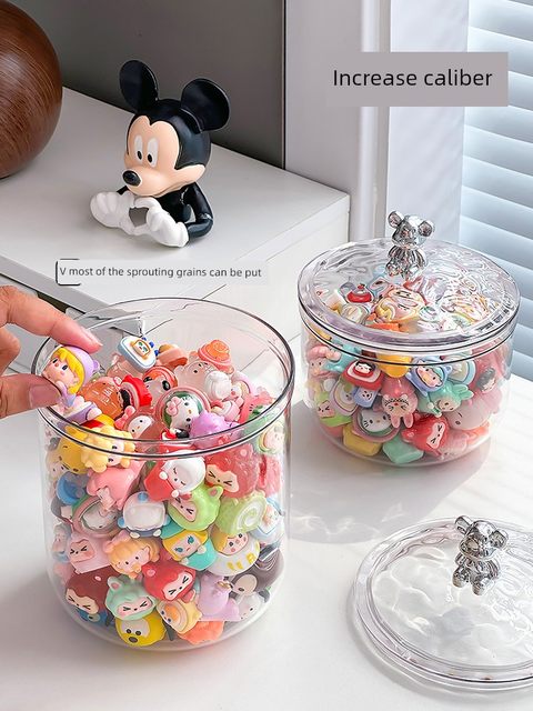 Mengli Storage Box Large Capacity Mini Figure Display Rack Sealed Candy Cane Ornament Store Rack Transparent Pang Bottle