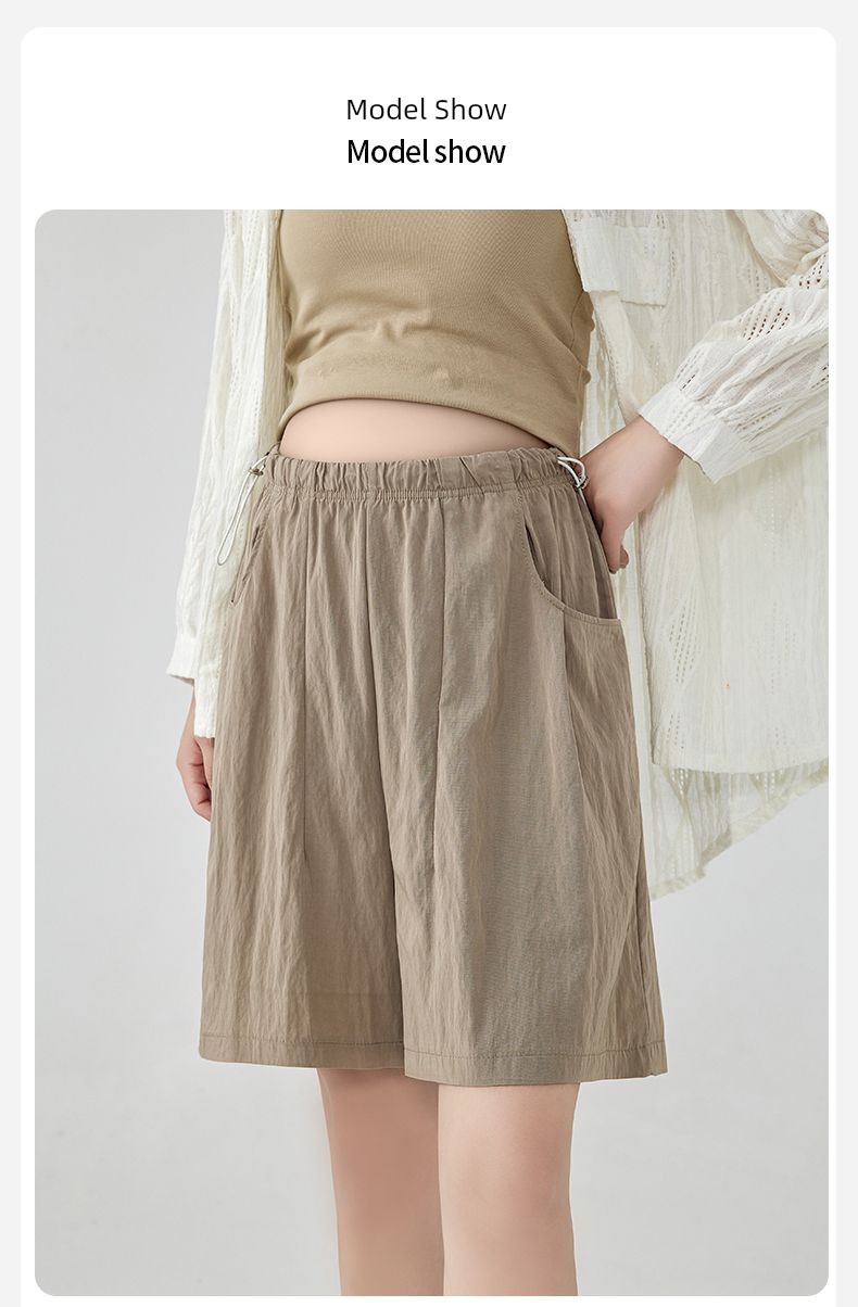 Pregnant Women's Pants Thin Summer Outwear No Belly Support Casual Yamamoto Loose Pants Loose Half Length Shorts Fashionable Summer Clothing — 13