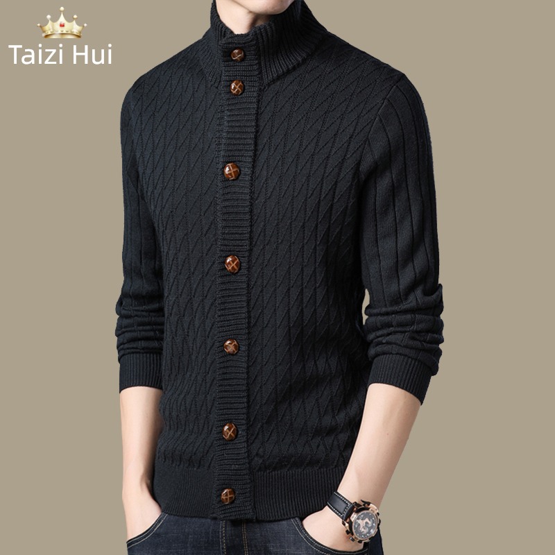 leisure time stand collar Young and middle-aged people Wear out trend Korean version sweater