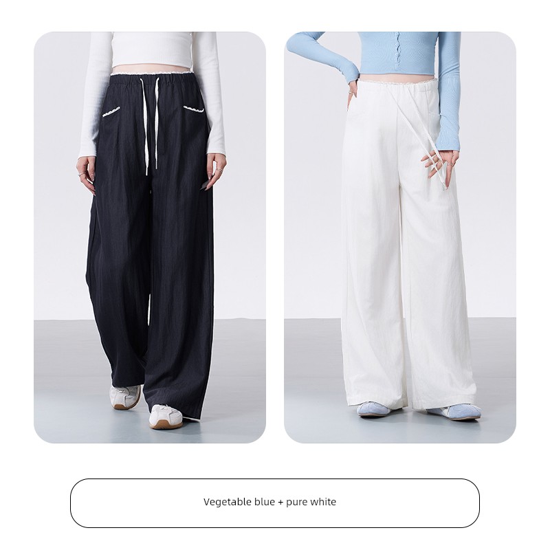 Ellieluke Maternity Pants Summer White Wide-Leg Straight Pants That Don'T Tighten the Belly Early Pregnancy Pants for Outdoor Wear in Autumn — 6
