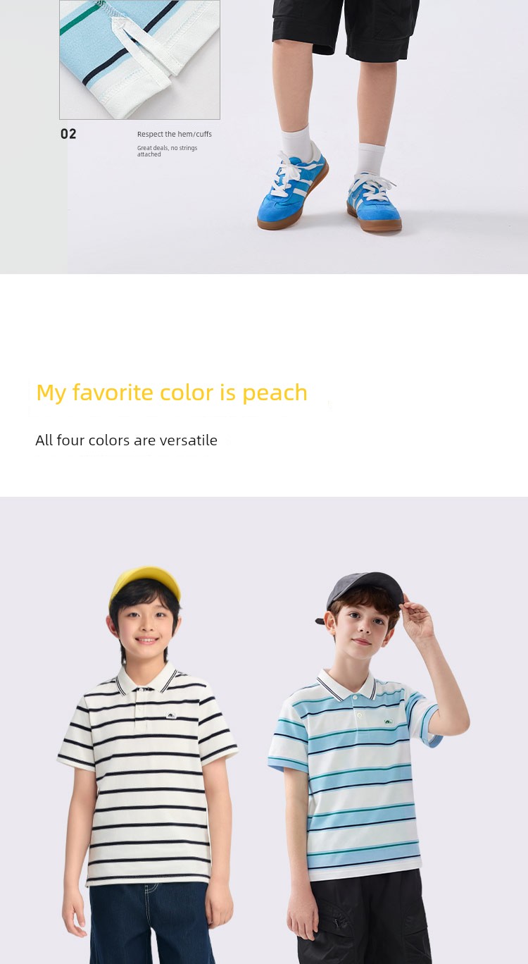 Balabala Short-Sleeved Polo Shirt 2024 New Arrival Children's Clothing — 8