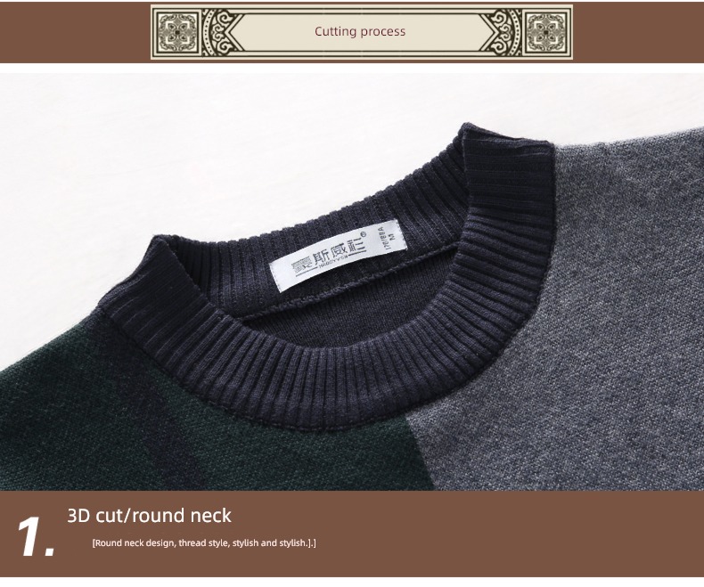 Middle aged and old people Round neck Spring and Autumn keep warm Lay a foundation sweater