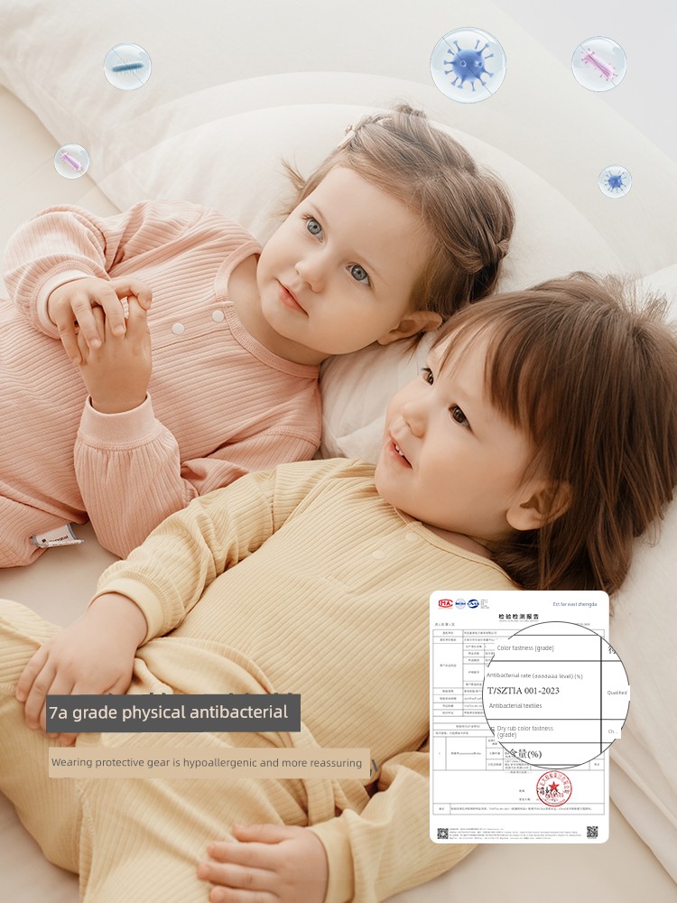 Tongtai Baby Underwear Set for Spring and Autumn, Boys' and Girls' Clothing, Loungewear, Separate Pajamas, Thermal Tops and Bottoms, Ribbed Fabric