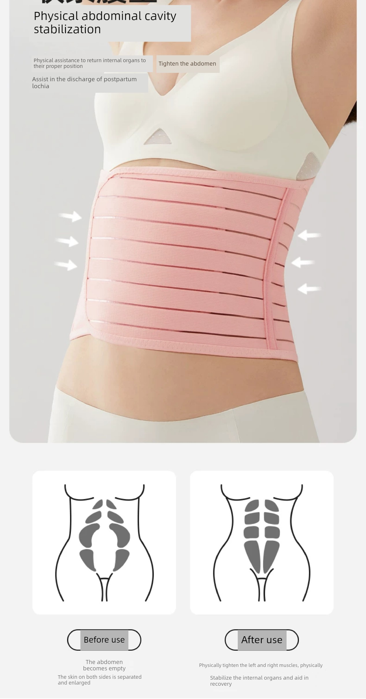 October Crystalline Belly Band Postpartum Caesarean Care Natural Labor Dedicated Maternal Constraint Shaping Waistband 3-Piece Set — 7