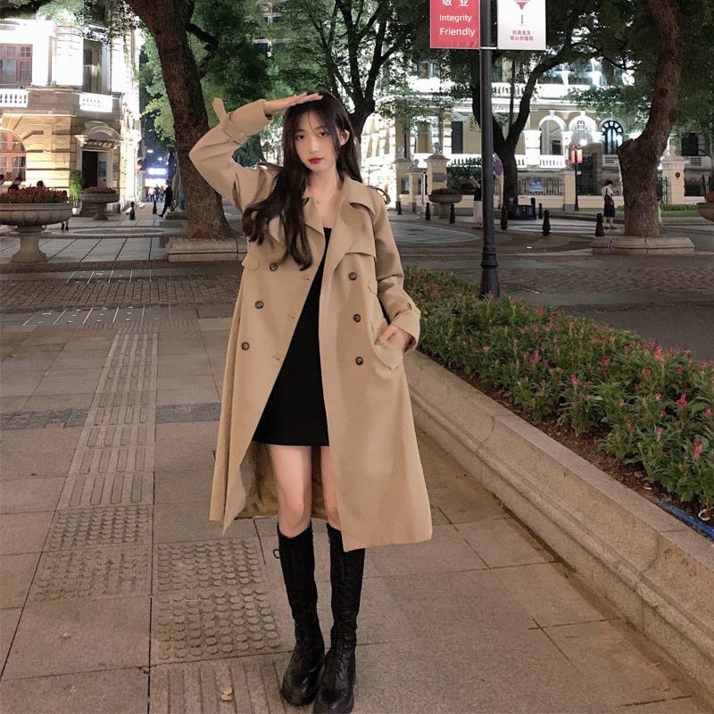 loose coat female Fat mm Medium and long term leisure time Windbreaker loose coat