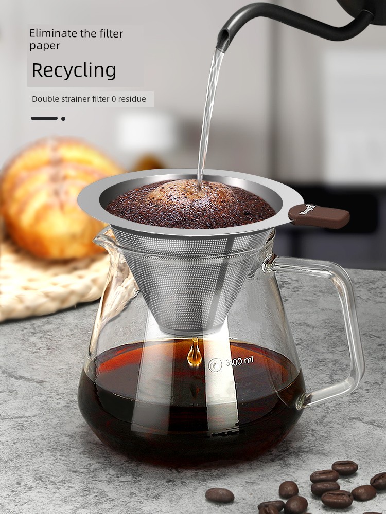 美式風格不鏽鋼咖啡過濾器免濾紙咖啡濾杯超細加密咖啡壺