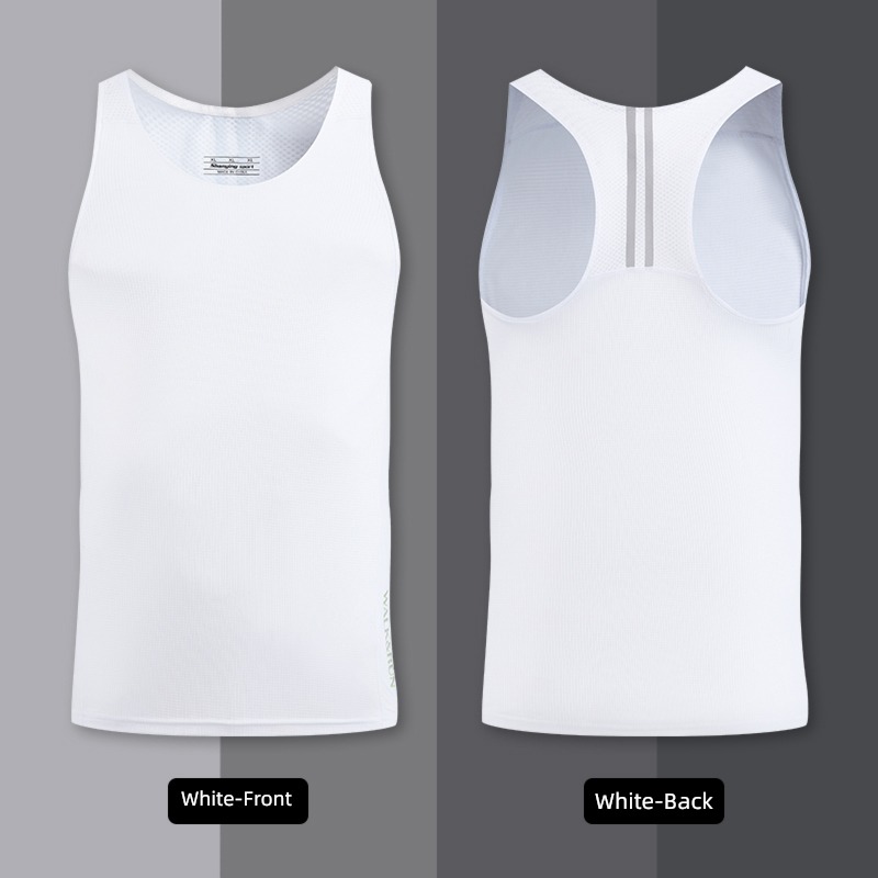 male marathon Sleeveless Ice silk Athletics muscle vest